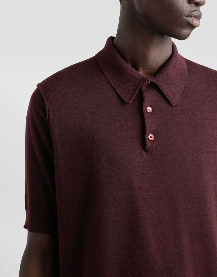 Dolce & Gabbana Fine-gauge cashmere polo shirt Bordeaux GXZ02TJBW05