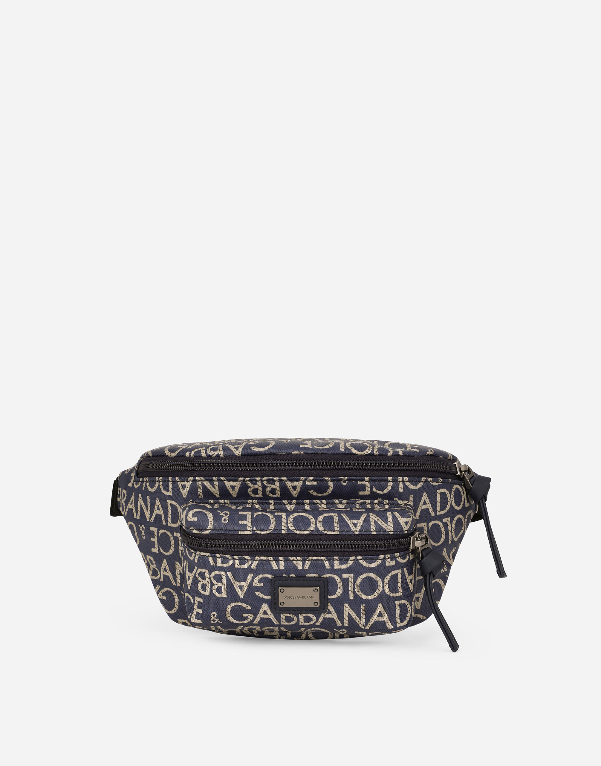 Coated jacquard belt bag in Blue for Dolce Gabbana US