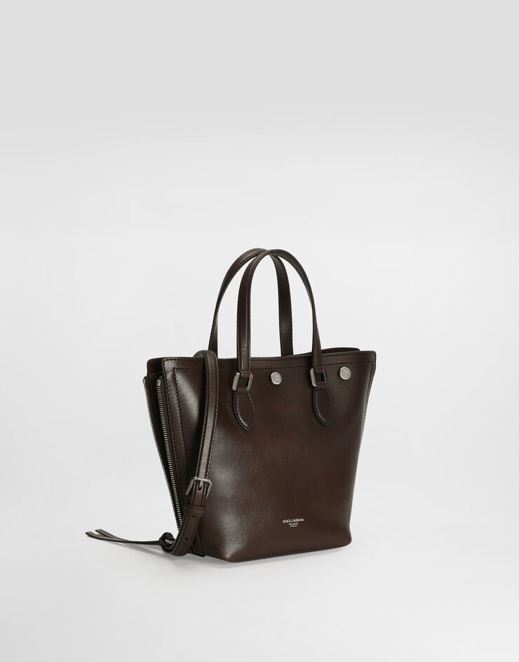 Dolce & Gabbana Atene tempesta calfskin shopping bag Brown BM7890AU994