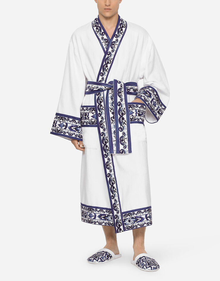 Dolce & Gabbana Cotton Terry Bathrobe Multicolor TCF010TCAGN