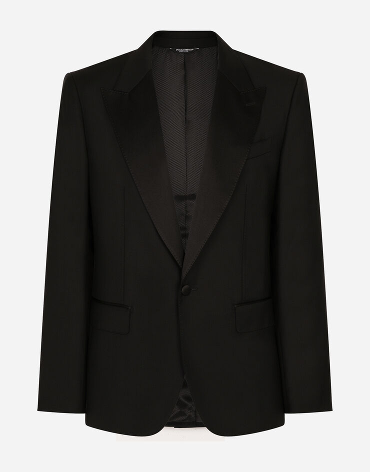Dolce & Gabbana جاكيت بقصة تاورمينا فلانيل بصف أزرار مفرد أسود G2NW0TGI251