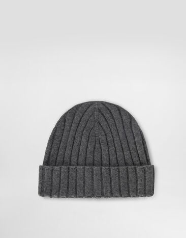 Dolce & Gabbana Cashmere flat rib hat Grey FXQ10ZJBW0S
