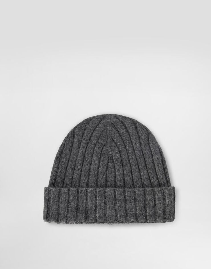 Dolce & Gabbana Cashmere flat rib hat Grey FXQ10ZJBW0S
