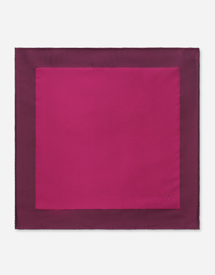 Dolce&Gabbana Silk pocket square with DG logo embroidery Pink GR412EG0UBV