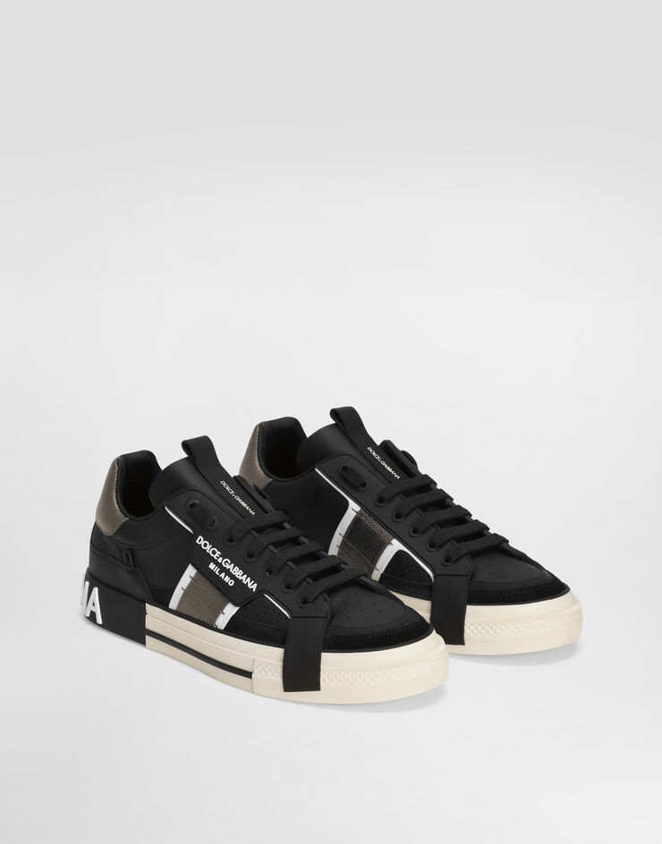 Dolce & Gabbana Calfskin 2.Zero Custom sneakers with contrasting details Black/Silver CS1863AO223