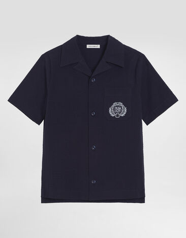 Dolce & Gabbana Short-sleeved shirt in cotton Blue L44S44FR51F