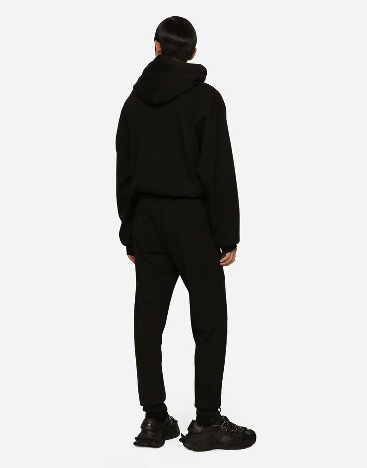 Dolce & Gabbana Pantalón de chándal de punto con bordado Noir GVF7AZHU7H9