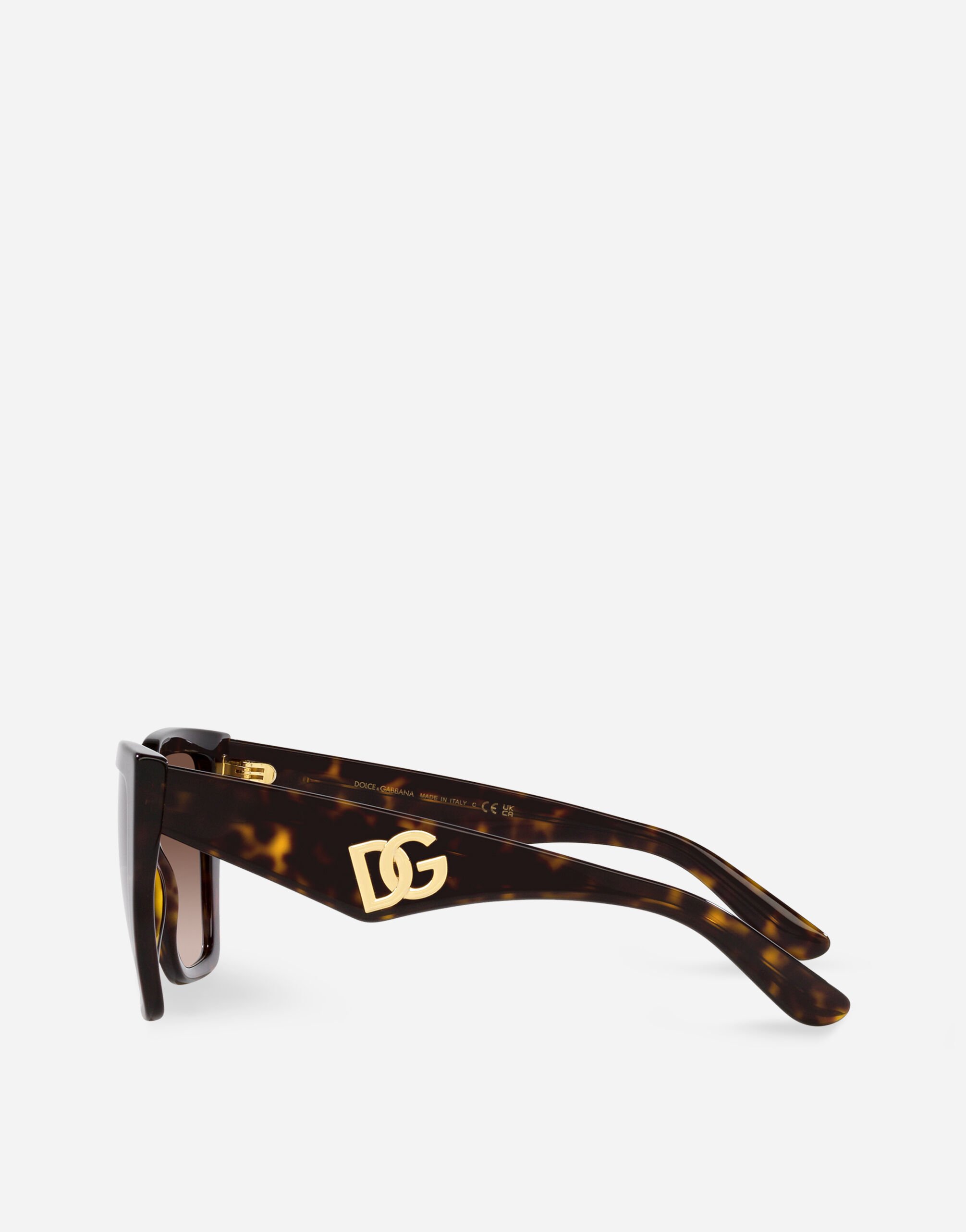 DG Crossed Sunglasses in Havana for Women Dolce Gabbana US