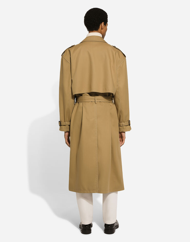 Dolce & Gabbana Trench croisé en coton Beige G042JTFU6WG