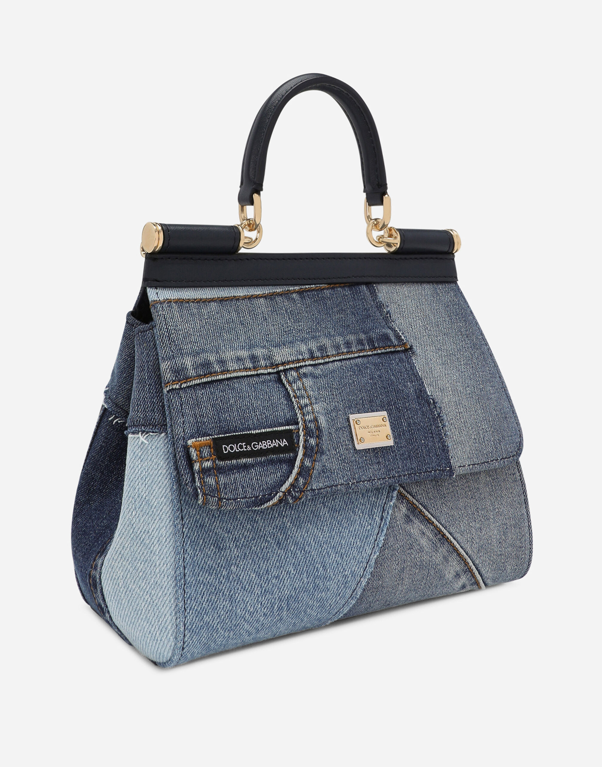 Medium Sicily handbag in Denim for Women Dolce Gabbana US