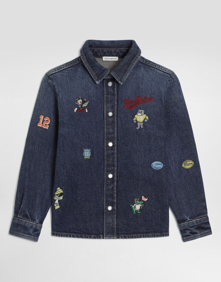 Dolce & Gabbana 데님 셔츠 자수 장식  L45S00LDD96