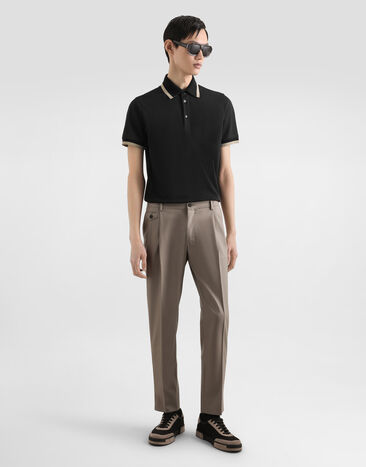 Dolce & Gabbana 저지 폴로 셔츠 Black G8SW8THU7VD