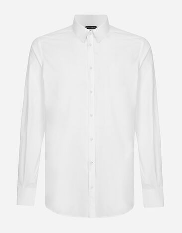 Dolce&Gabbana 골드 핏 스트레치 포플린 셔츠 블랙 G8PL4TG7F2H