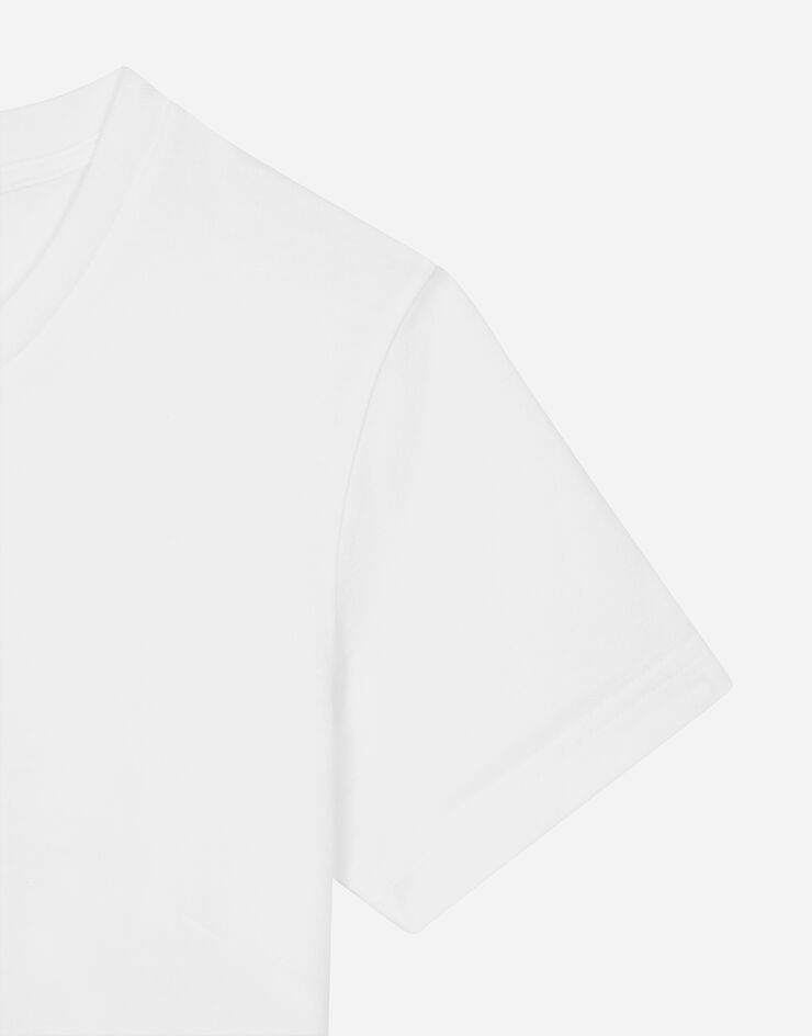 Dolce & Gabbana Tシャツ ジャージー ハート＆DGプリント ホワイト F8L99TG7XAY