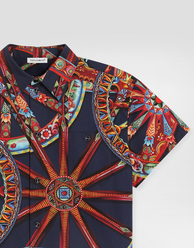 Dolce & Gabbana Carretto-print poplin shirt Multicolor L45S02HS5VU