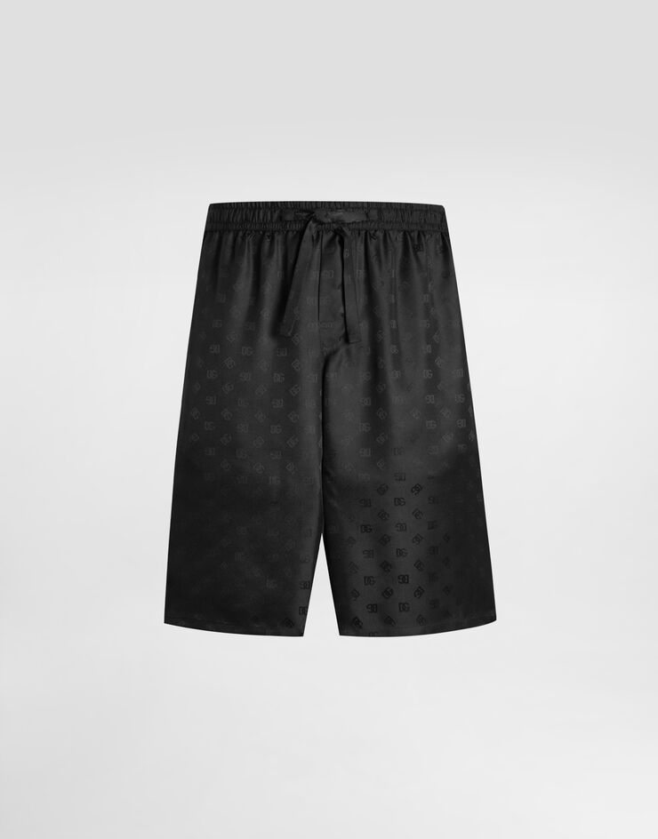 Dolce & Gabbana Pantalón en jacquard con logotipo DG Negro GV37ATFJ1JY
