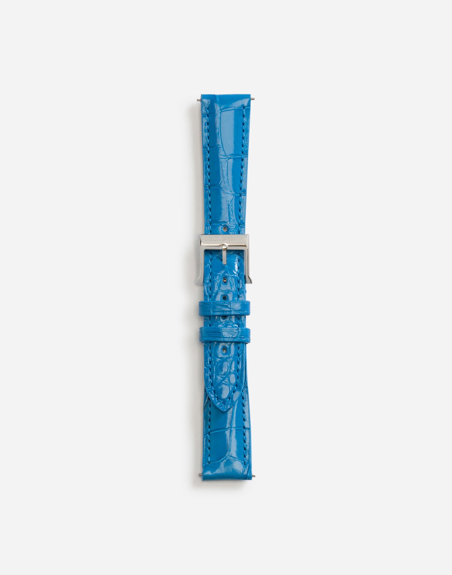 Dolce & Gabbana Alligator strap with buckle and hook in steel Light Blue WWFC2GXCKCT