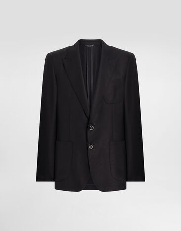 Dolce & Gabbana Single-breasted wool jacket Black G2QS7TFU4MC