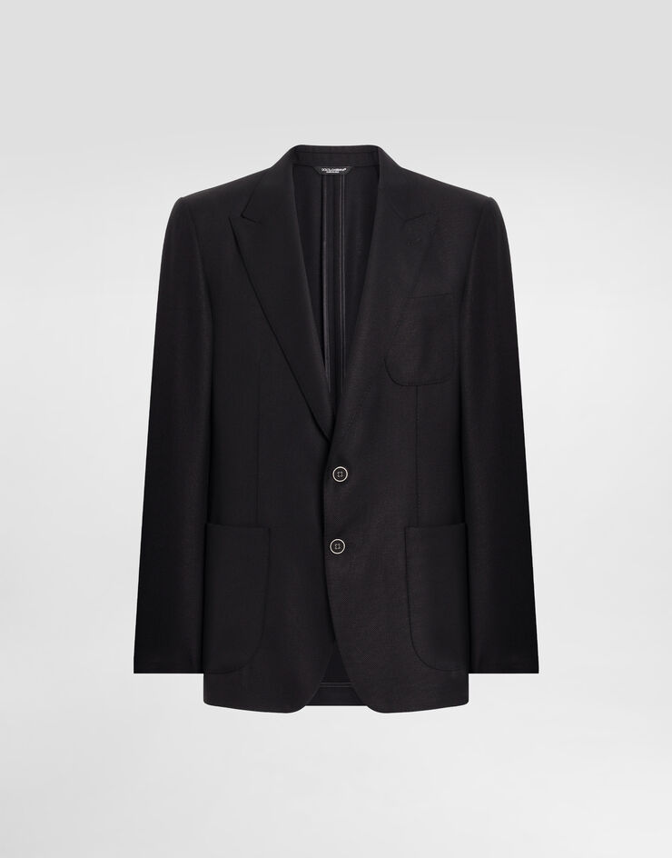 Dolce & Gabbana Single-breasted wool jacket Black G2TF4TFM2GU
