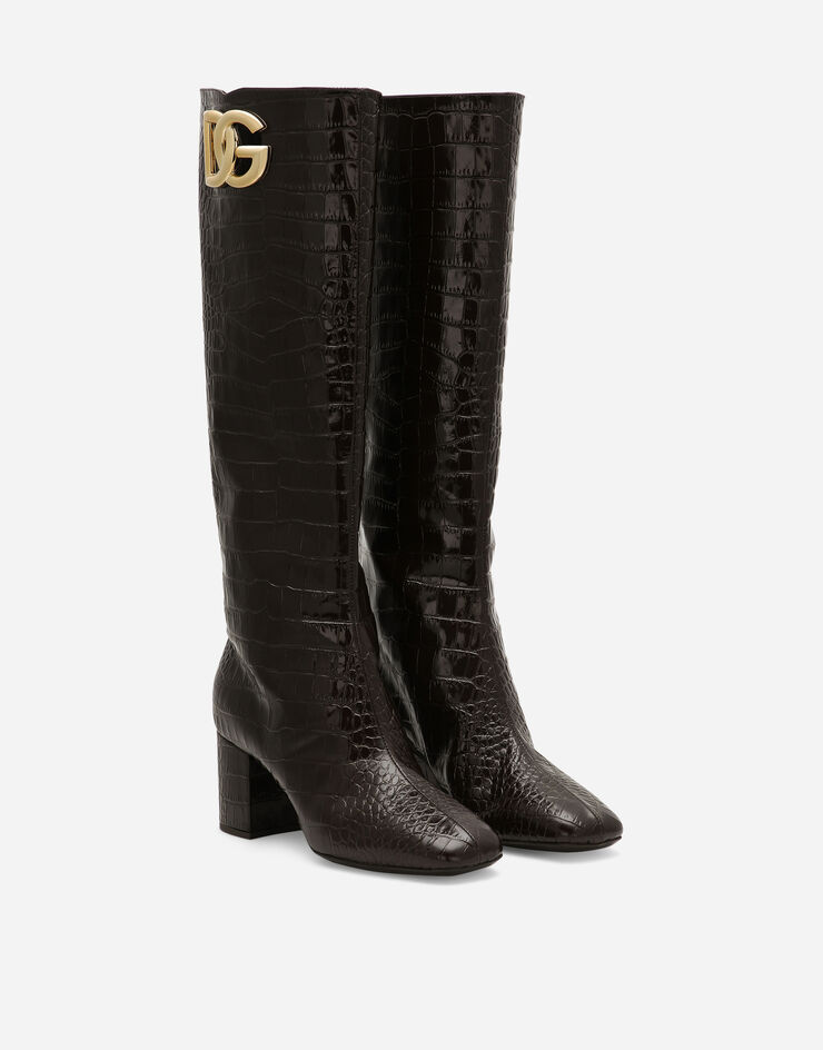 Dolce & Gabbana 小牛皮靴子 棕 CU1067AP535