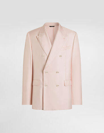 Dolce & Gabbana Sicilia light double-breasted silk twill jacket Pink G2VD4TFU1XB
