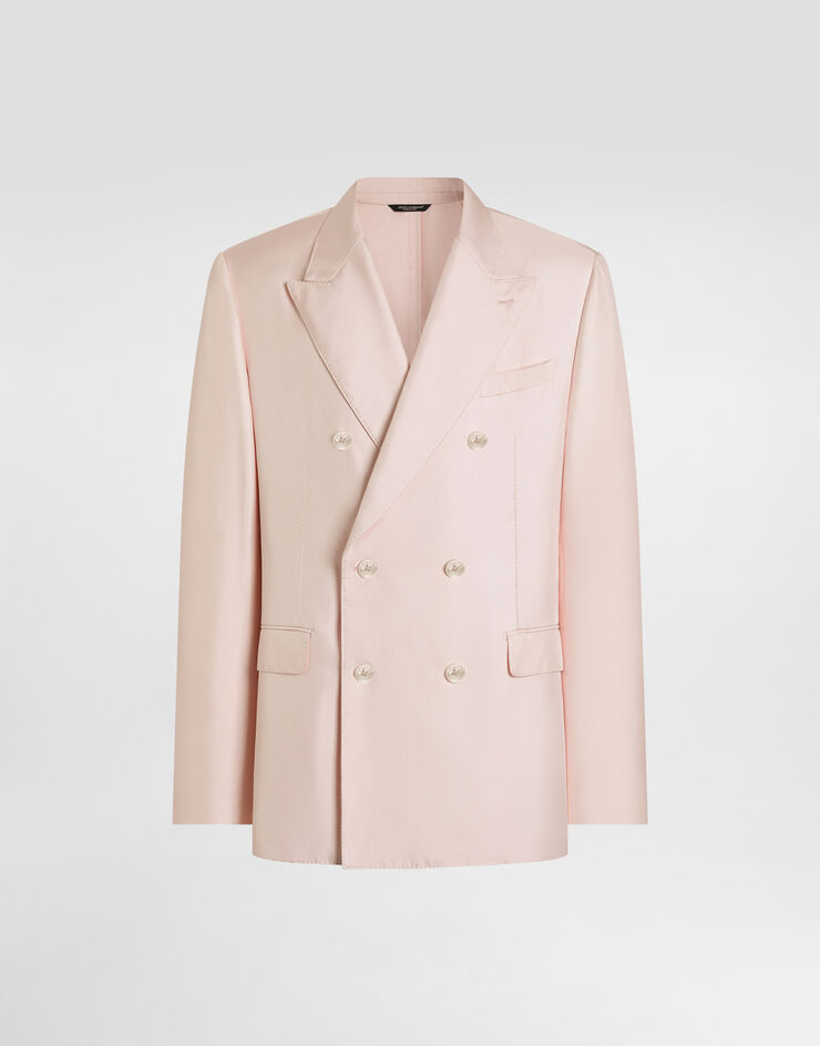 Dolce & Gabbana Sicilia light double-breasted silk twill jacket Pink G2VD4TFU1XB