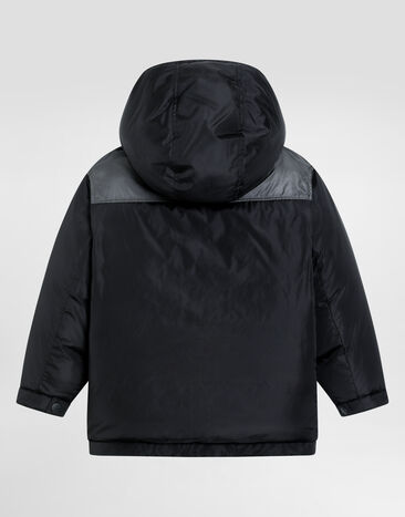 Dolce & Gabbana Canvas jacket with detachable hood Multicolor L42B91FUS22