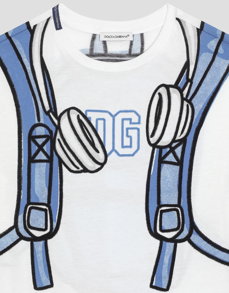 Dolce & Gabbana Jerseyt-shirt with backpack print Print L4JTHVII7H5