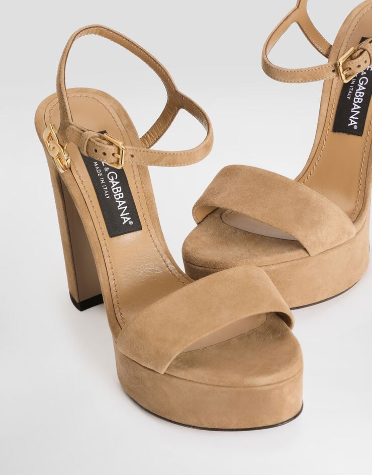Dolce & Gabbana Suede platform sandals Turtle Dove CR2027A1275