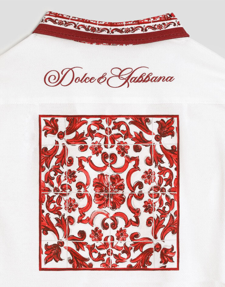 Dolce & Gabbana Majolica-print double piqué shirt Dolce & Gabbana Majolica-print double piqué shirt Multicolor L4JS52II7KW