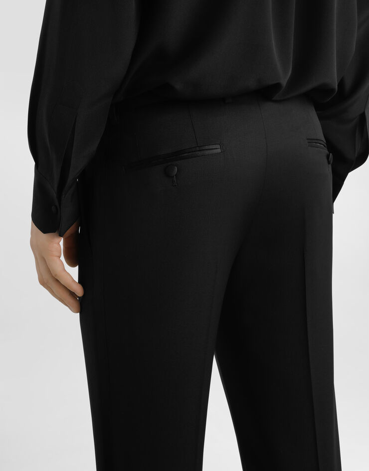 Dolce & Gabbana 3-piece double-breasted wool gabardine suit Black GK03DTFU2VY