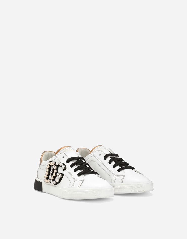 Dolce & Gabbana Portofino vintage calfskin sneakers White D11187AA631