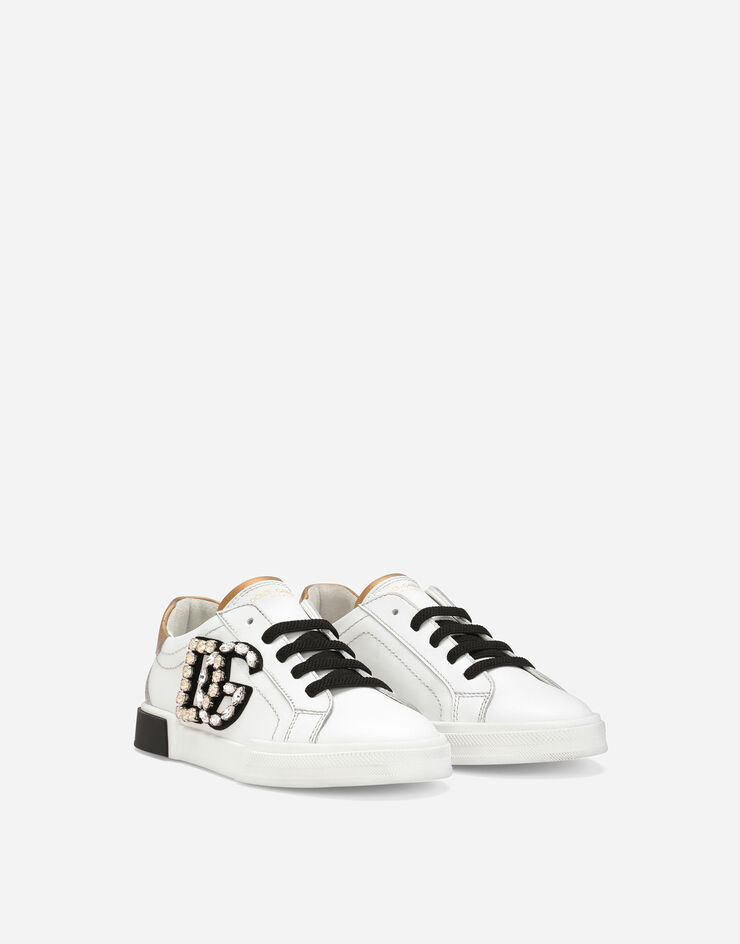 Dolce & Gabbana Sneaker Portofino vintage in pelle di vitello Bianco D11187AA631