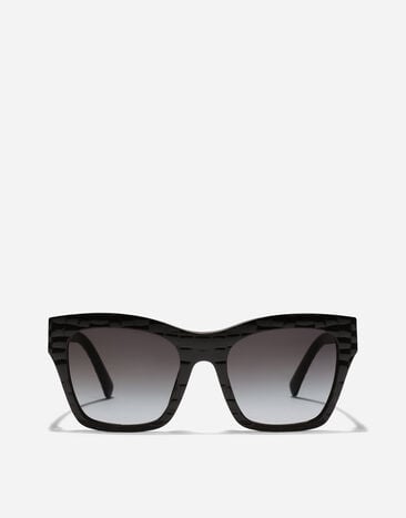 Dolce & Gabbana DG Crossed Sunglasses Black texture cocco VG4512VP88G
