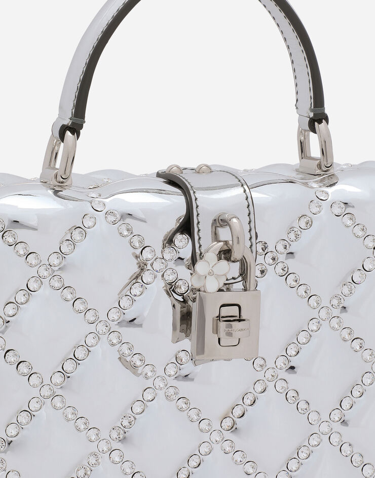 Dolce & Gabbana Resin Dolce Box bag with rhinestones Silver BB5970AY605