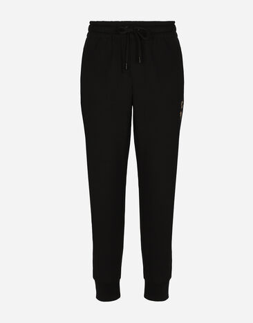 Dolce&Gabbana Jersey jogging pants with embroidery Blue GW13EZFURIR