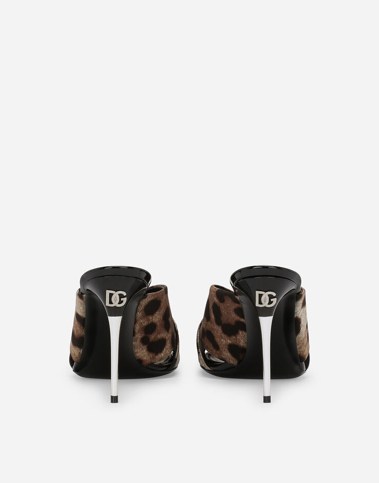 Dolce & Gabbana 豹纹印花缎布穆勒鞋 版画 CR1738AV802