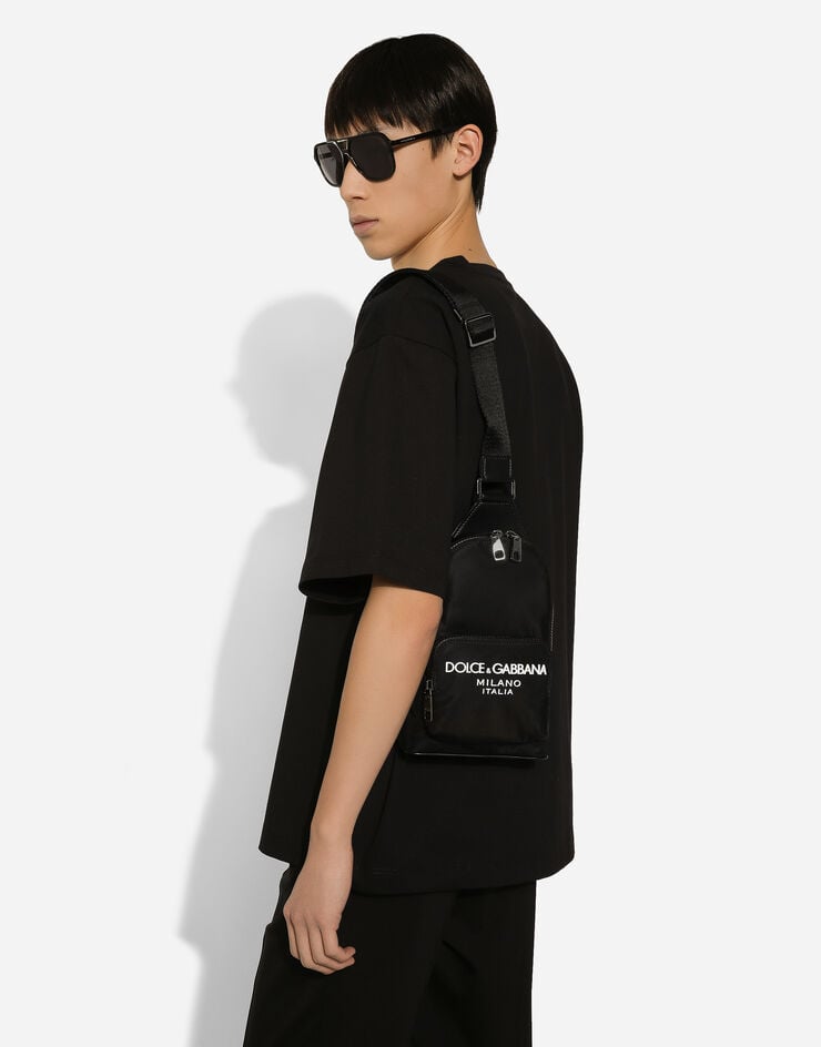 Dolce & Gabbana حقيبة ظهر كروس بودي نايلون أسود BM2295AG182