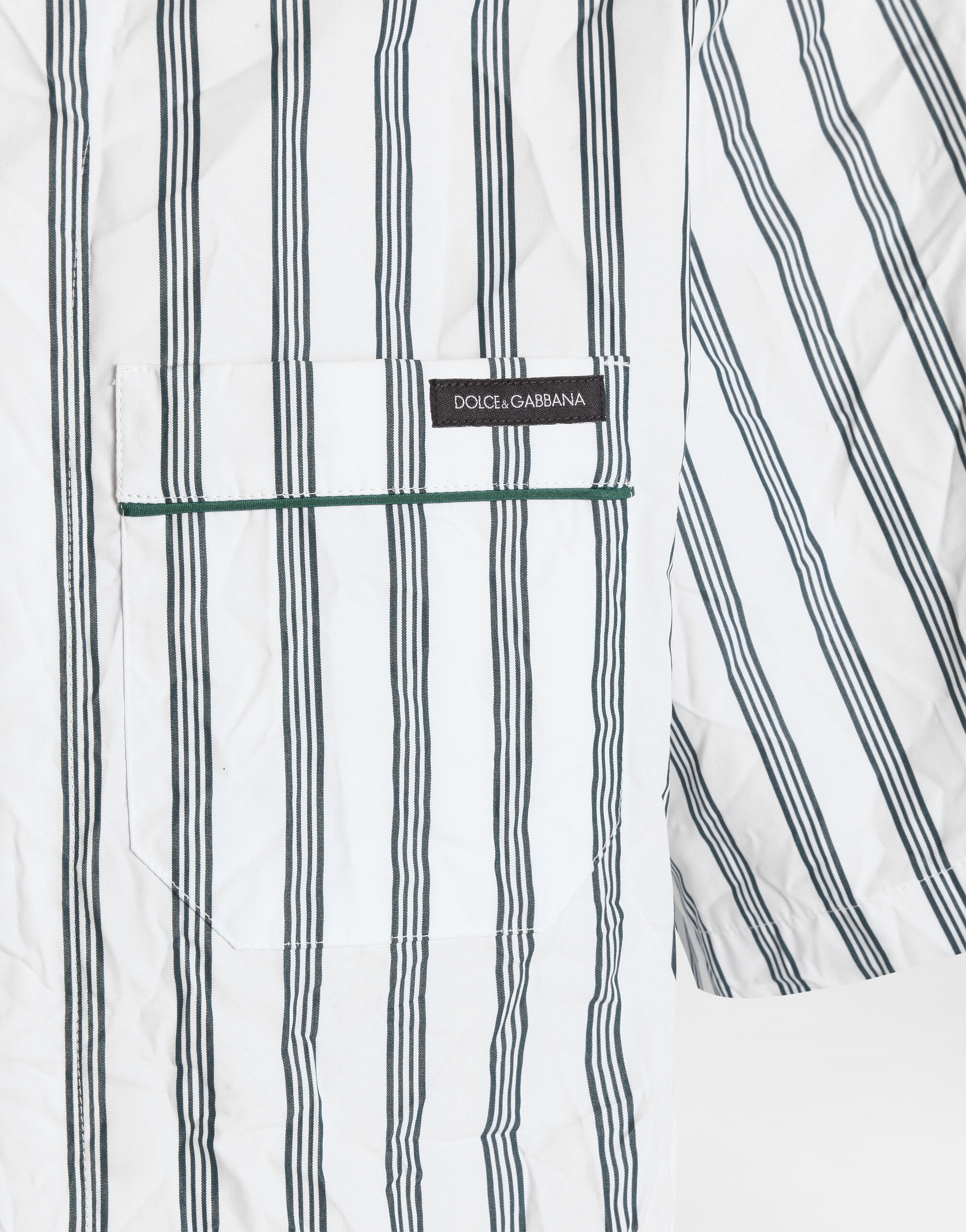 Crinkled striped poplin hawaii shirt - thumbnail 4