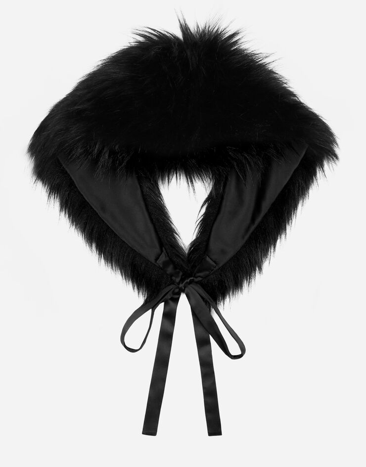 Dolce&Gabbana Faux fur collar Black FS299AFUPXT
