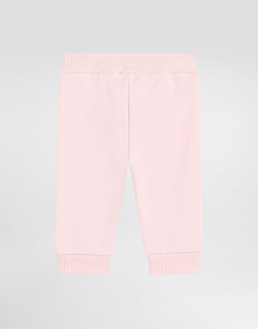 Dolce & Gabbana Fleece trousers with leopard and bow Pink L2JPC9G7PNM
