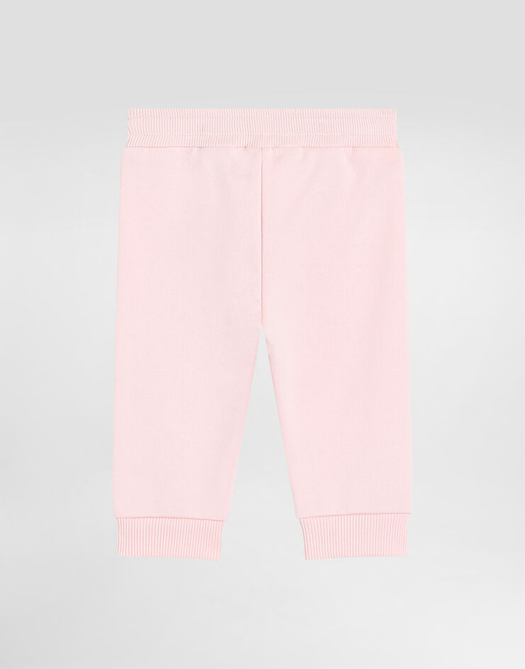 Dolce & Gabbana Fleece trousers with leopard and bow Pink L2JPC9G7PNM