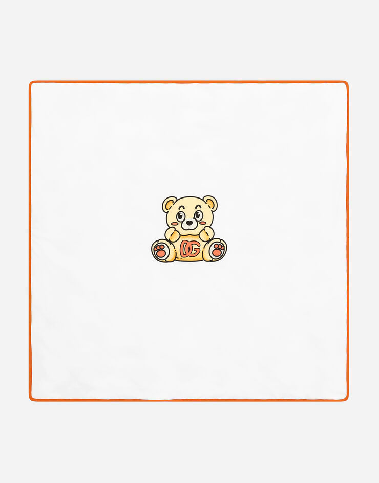 Dolce & Gabbana Jersey blanket with teddy-bear print Multicolor LNJAA4G7B8H