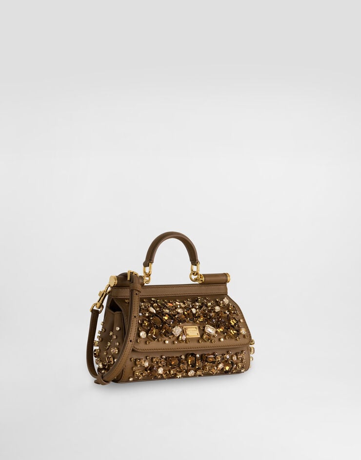 Dolce & Gabbana Sicily mini nappa leather handbag with embroidered bezels Multicolor BB7116C7341