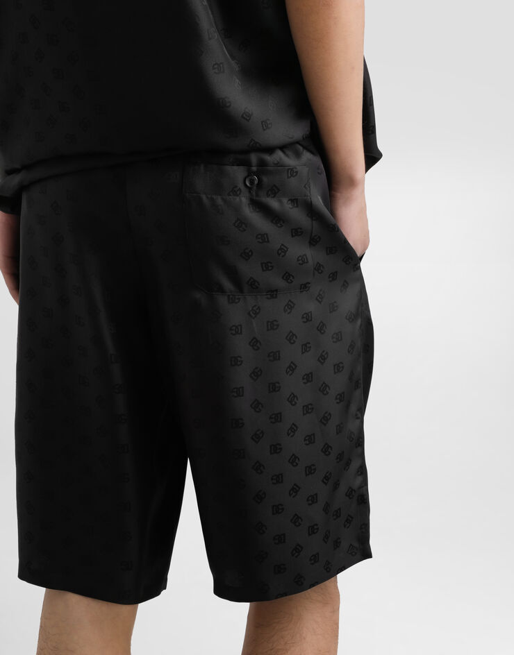 Dolce & Gabbana Pantalón en jacquard con logotipo DG Negro GV37ATFJ1JY