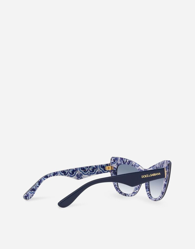 Dolce & Gabbana Солнцезащитные очки New Print Синий цвет с принтом майолики VG4417VP419