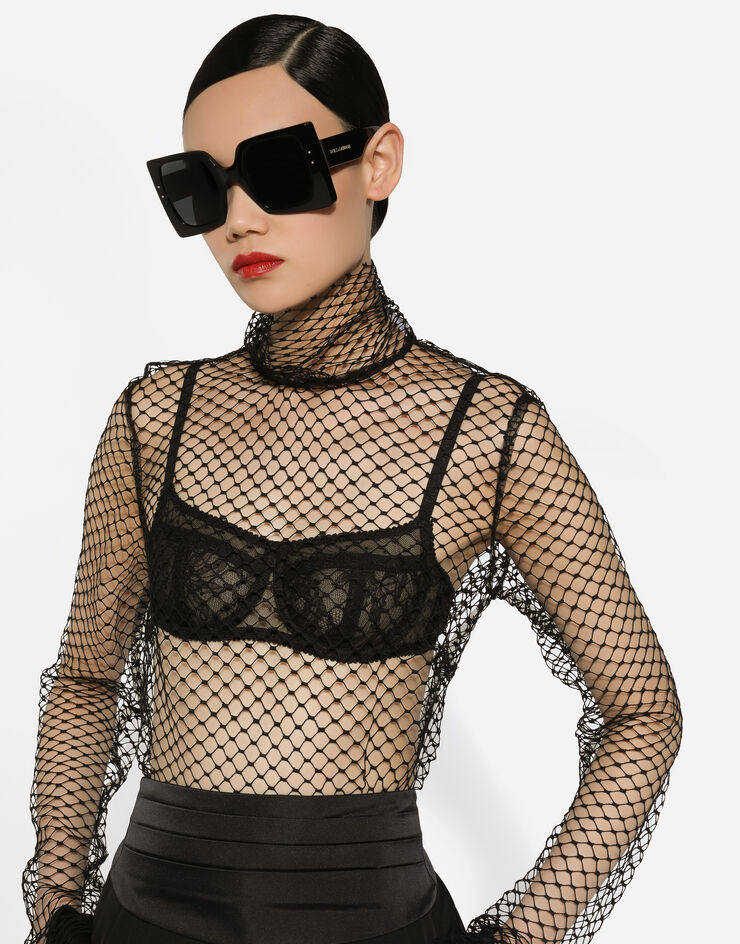 Dolce & Gabbana Mesh blouse Black F7AI7THLM83