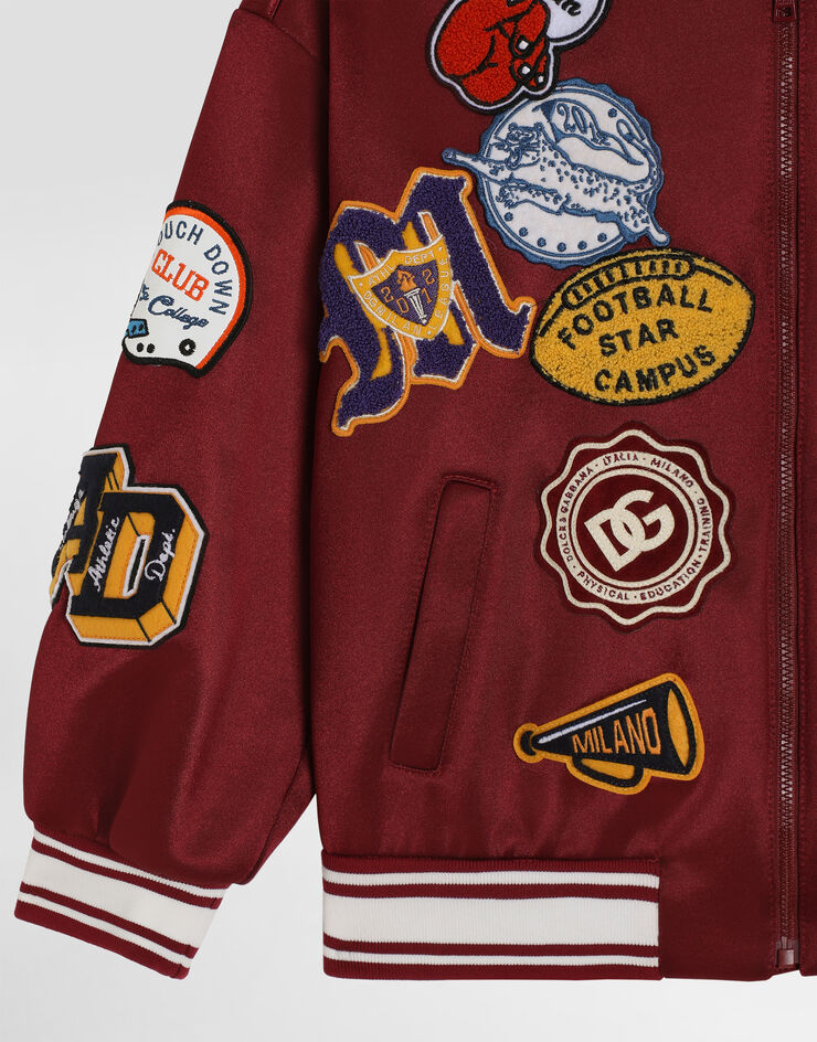Dolce & Gabbana Scuba bomber jacket with patch Multicolor L4JB6HG7P0S