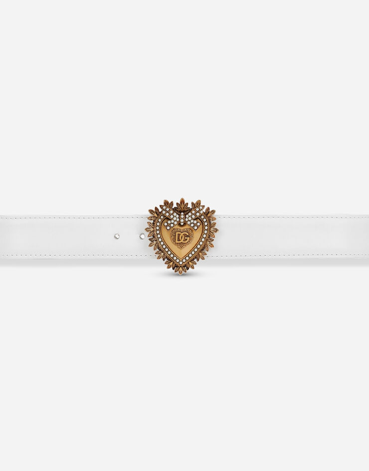 Dolce & Gabbana Leather Devotion belt White BE1315AK861