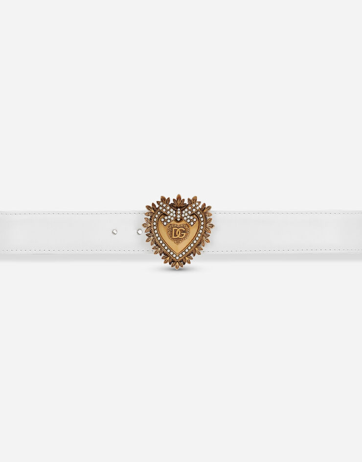 Dolce & Gabbana Cintura Devotion in cuoio Bianco BE1315AK861